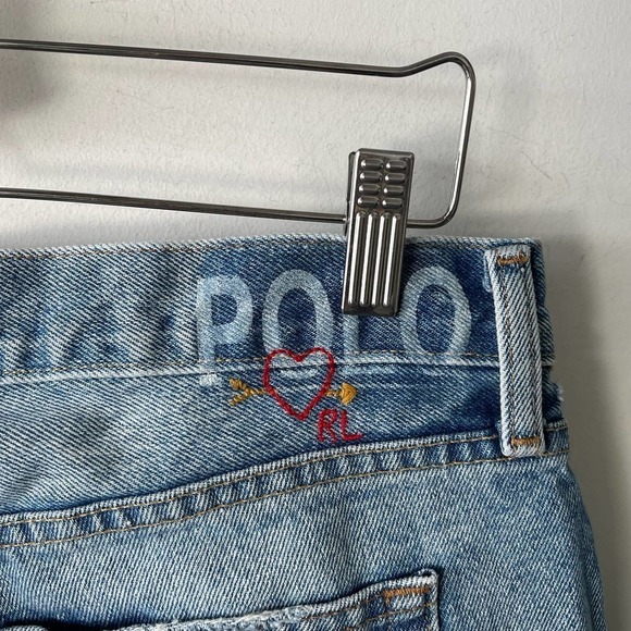 Polo Ralph Lauren Jeans Womens The Avery Boyfriend Embroidered Distressed Boho - Picture 6 of 10